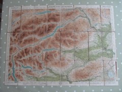 VINTAGE BARTHOLOMEW’S CLOTH MAP OF CENTRAL PERTHSHIRE – NEW REDUCED SURVEY