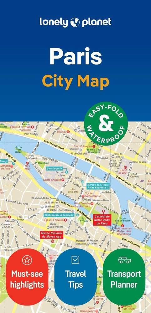 Lonely Planet Paris City Map: Durable, Waterproof, Easy-Fold Planning Map with A