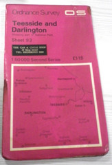 Ordnance Survey Map 1:50,000 Sheet 93 Teesside and Darlington
