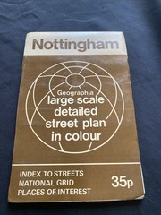 Geographia Map Large Scale street plan coloured c1976 NOTTINGHAM (1313)