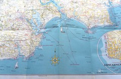 Vintage Map-Carte Touristique de la Cote de Cornouaille-Collection Rivages 25-VG
