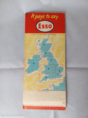 Vintage ESSO Road Map Ireland No. 8 Fold Out Paper 1960s Scale 8 Miles = 1 Inch