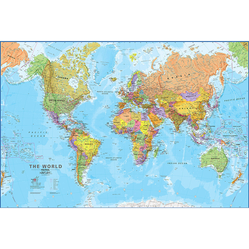 WORLD Map Educational Poster Poster Print Mural Decor 18*29inch/46*73.6cm