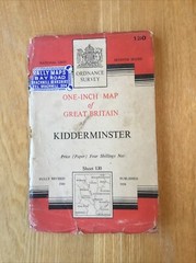 1954 Ordnance Survey One Inch Seventh Series Map 130 Kidderminster (inc Dudley )