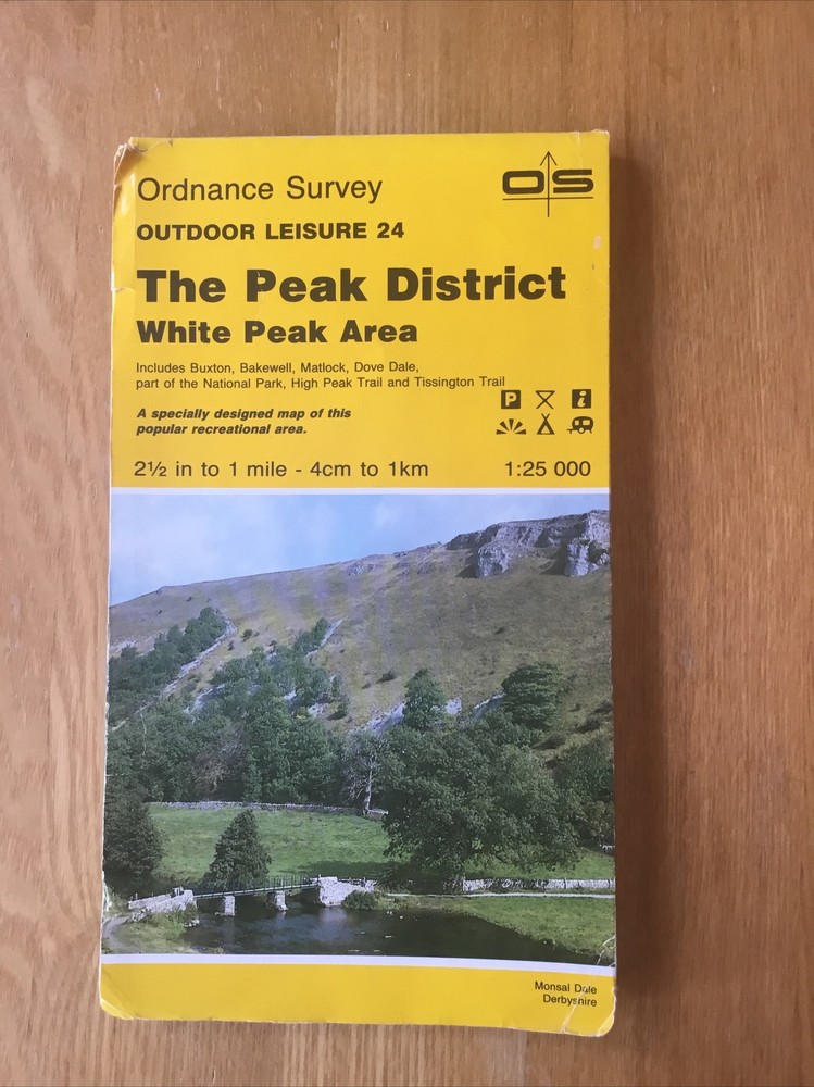 1990 Ordnance Survey Outdoor Leisure Map 24 The Peak District White Peak Area