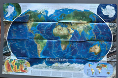 Millennium in Maps, Physical Earth, National Geographic, Map & Poster, 1998