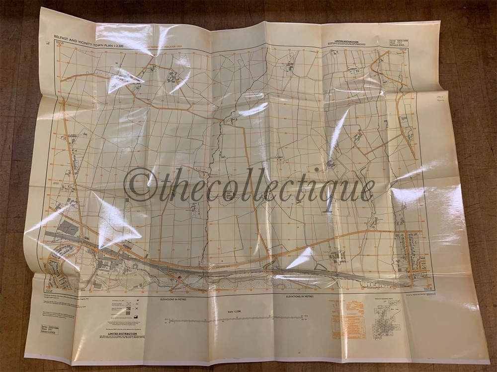 MOD MINISTRY OF DEFENCE MILITARY BELFAST MAP-NORTHERN IRELAND-SHEET 114-1