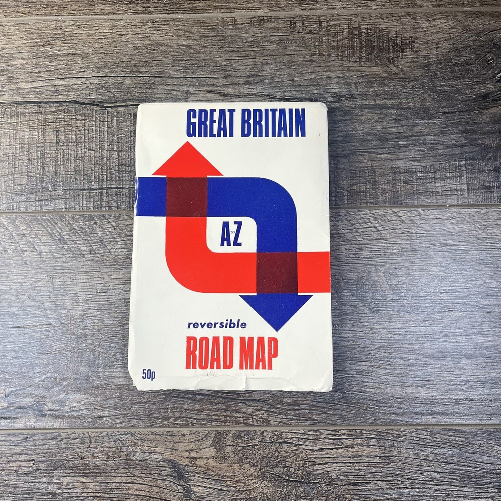 Vintage Great Britain Geographers A to Z Reversible Road Map Folding Color