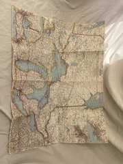 Vintage National Geographic Map Central Canada July 1963