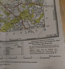 OS Ordnance Survey One Inch Cloth Map, Salisbury, Sheet 167, 1940