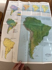Vintage National Geographic Map South America October 1972