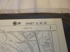 Ordnance Survey (OS) 1:10 000 Sheet Map STAFFS SJ 92 SE -SJ 92 SW Large Map,1990