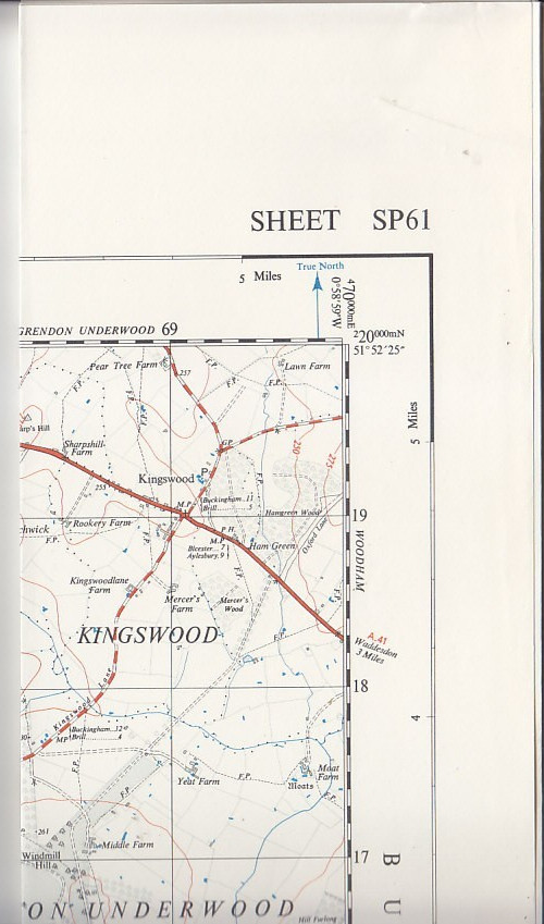 Ordnance Survey 1:25,000 First Series Map Sheet SP 61 Brill