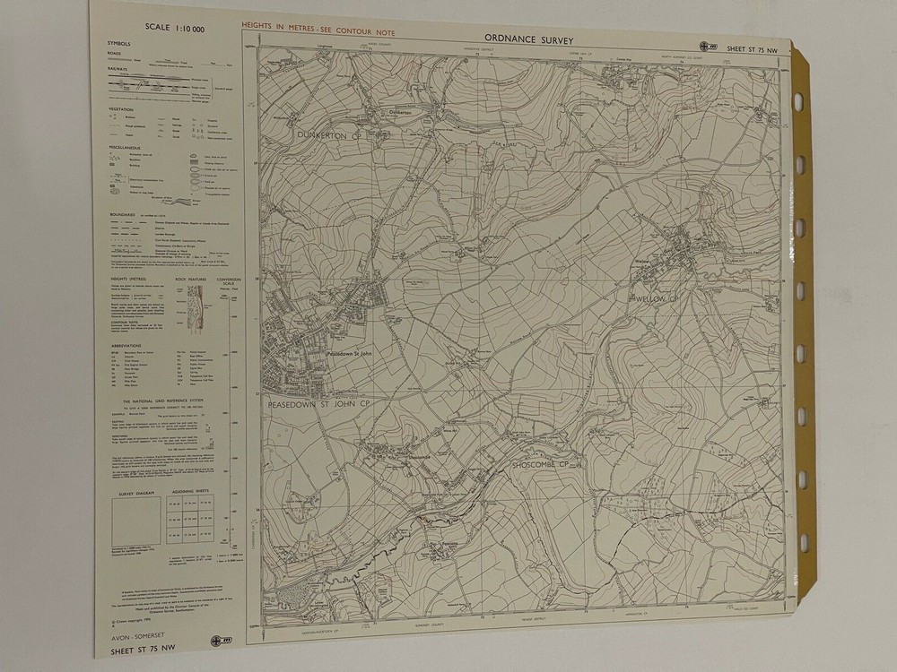 OS, 6 Inch to 1 Mile Map, sheet ST 75 NW, Somerset, Peasedown St John area, 1976