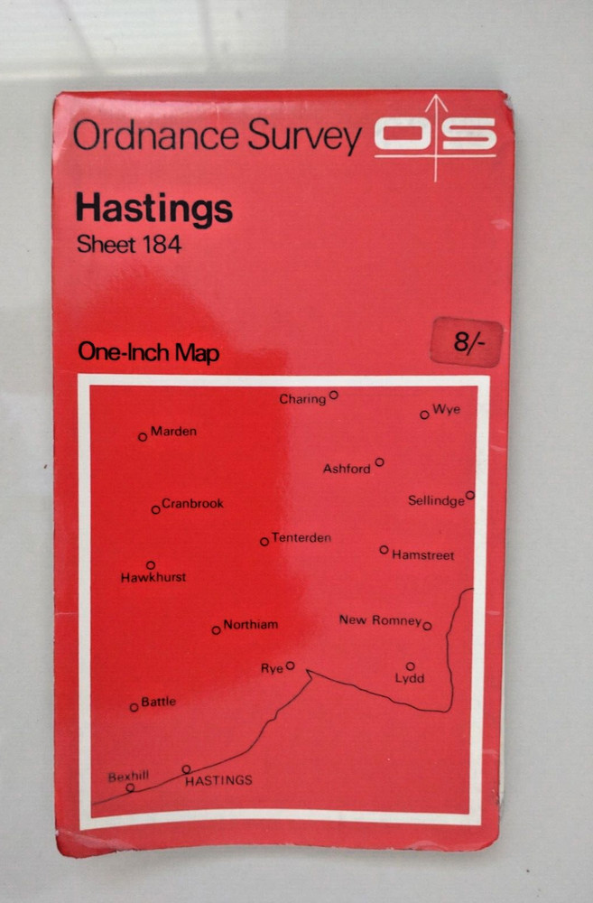 Hastings OS Ordnance Survey One Inch Map Sheet 184 1969
