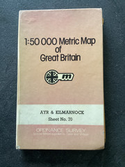 OS Landranger Scotland sheet 70 Ayr & Kilmarnock 1976 Laminated map