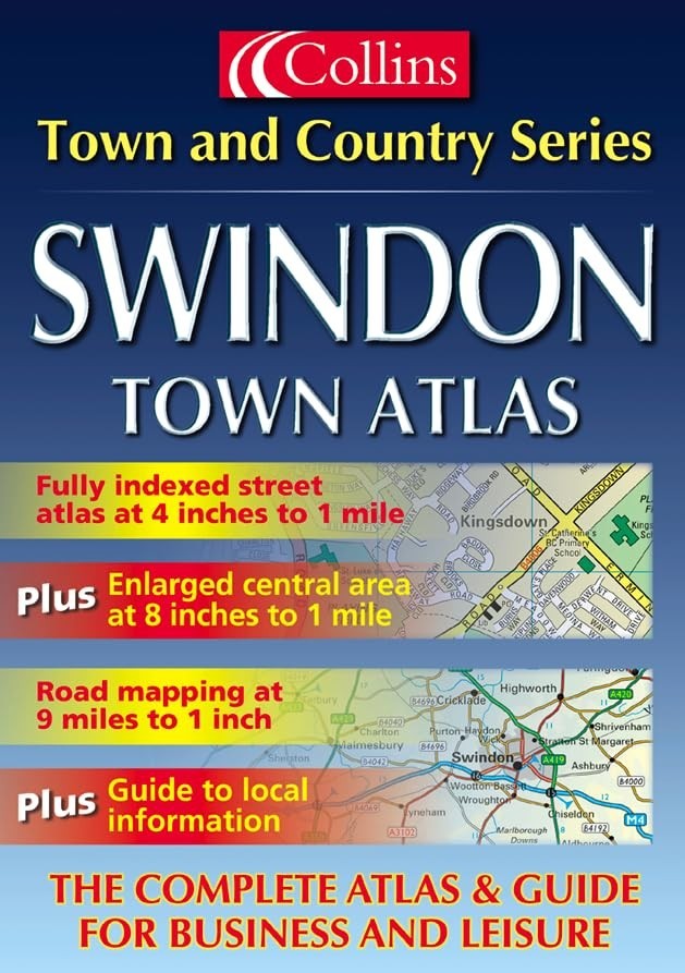 Swindon (Town & Country Street Atlas) 4″ to 1… by Collins Paperback / softback