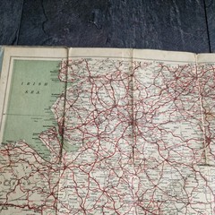 Bacon’s Cycling and Motoring Road Map of England & Wales, Cloth Backed Vintage