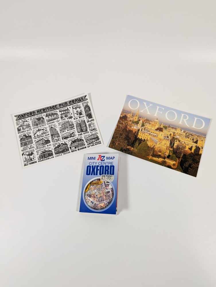 Oxford Mini Map, Geographers A-Z Map Company Plus Postcards Pub Crawl