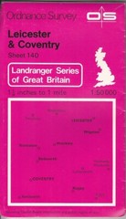 Ordnance Survey Landranger Map 1:50,000 Sheet 140 Leicester & Coventry