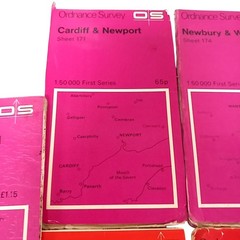 Ordnance Survey Landranger Maps Lot of 10 Aylesbury Cardiff Oxford Alnwick Prelo