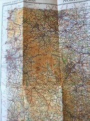 1946 Ordnance Survey Quarter Inch Cloth Map 6 North Midlands And Lincolnshire