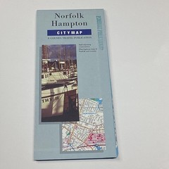 H.M. Gousha Norfolk Hampton City Map Folded Travel Map
