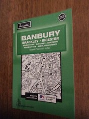 BANBURY BRACKLEY BICESTER stree map fold out black/white