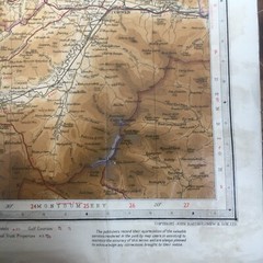 Vintage Bartholomews cloth backed map of North Wales