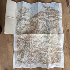 Ordnance Survey 1″ Tourist Map of Snowdon & district – 1930s on cloth