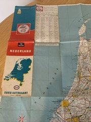 Vintage ESSO Autokaart Nederland Road Map 1:400,000 (Two Shillings) Holland
