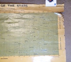 1940 PHILIPS Chart of the Stars Map by George Philip & Son, Vintage Wall Hanging