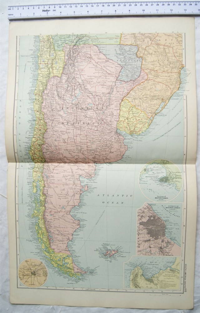 Vintage: Bacons engraved map Sheet 46 South America