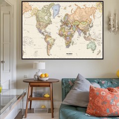 18*29/24*36inch World Map Wall Chart Art Poster World Map Poster Educational