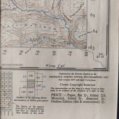 OS One Inch Map – Aberystwyth – Sheet 127 – 1947 – Ordnance Survey