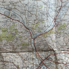 EXETER Sheet 138 Fifth Edition CLOTH Ordnance Survey one inch 1933 Chudleigh