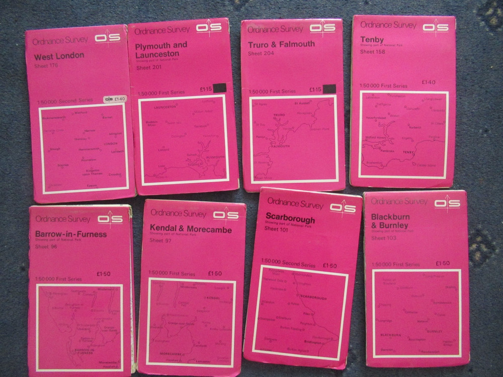 8 x OS MAPS JOB LOT Ordnance Survey (D5)