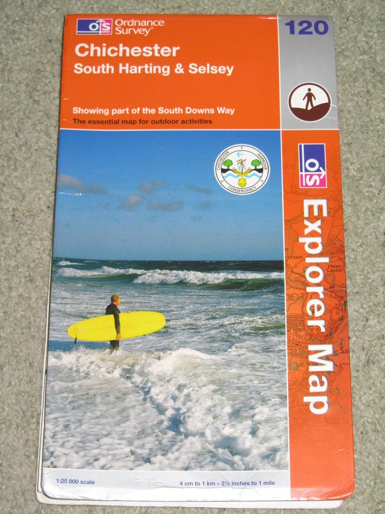 OS Ordnance Survey Explorer 1:25,000: Sheet 120 Chichester, & S Harting – 2009