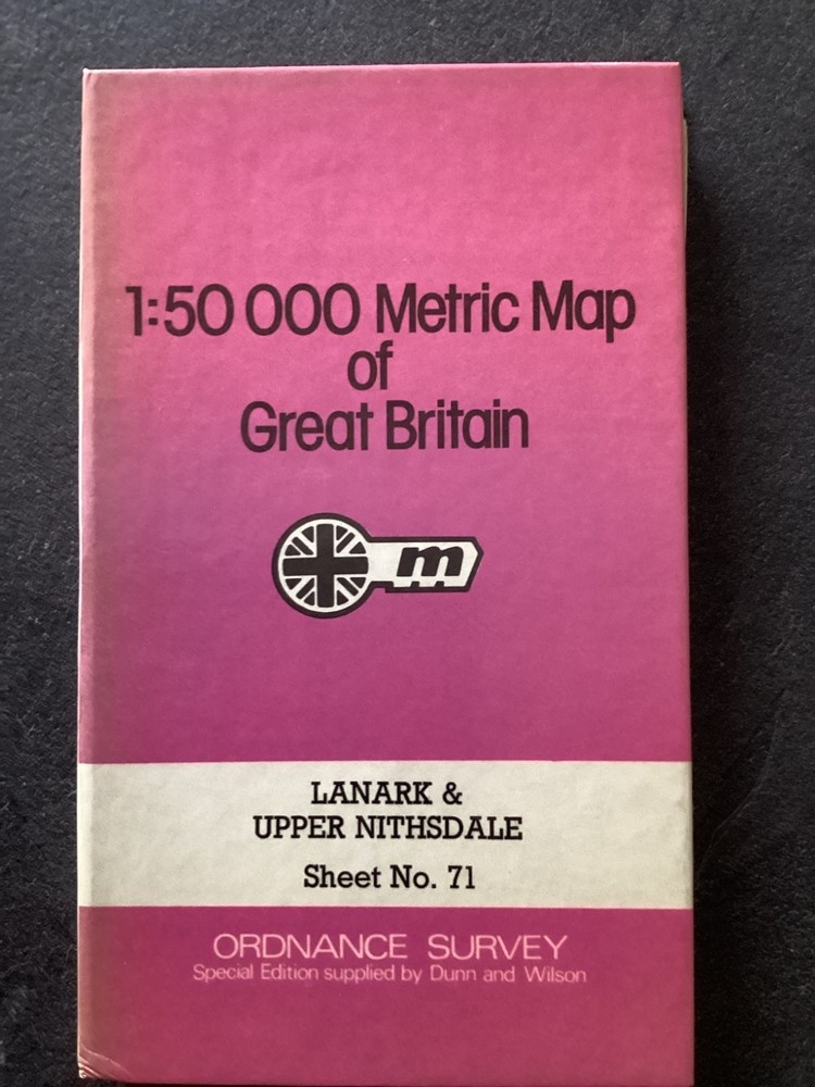OS Landranger Scotland sheet 71 Lanark & Upper Nithsdale 1976 Laminated map, VGC