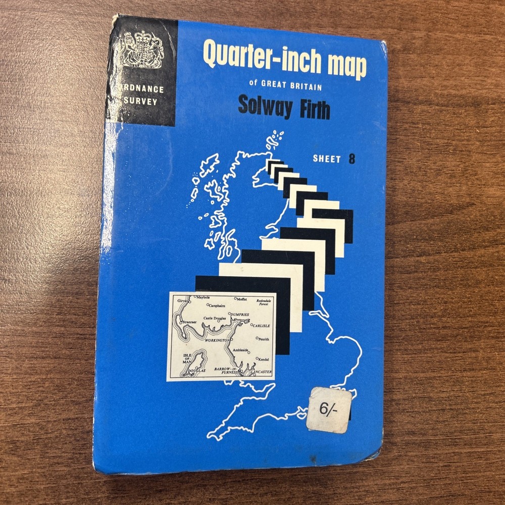 SOLWAY FIRTH 1966 Paper Ordnance Survey Quarter Inch Map Sheet 8 Isle of Man