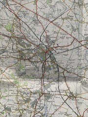 One Inch Ordnance Survey Map Sheet 132 Coventry & Rugby – paper – published 1961