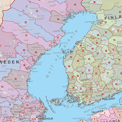 Europe Postcodes Map, Poster of European Postcodes