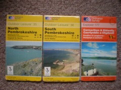 35 36 177 North South PEMBROKESHIRE OL OUTDOOR LEISURE ORDNANCE SURVEY MAPS OS