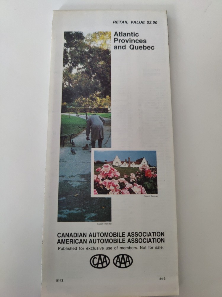 Tourist Map – Atlantic Provinces and Quebec – Canada by AAA and CAA