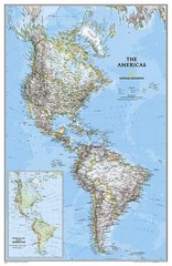 The Americas Classic laminated by National Geographic Maps 9780792250210