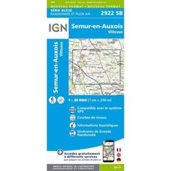 France 1:25K map 2922SB Semur-En-Auxois Vitteaux hiking walking