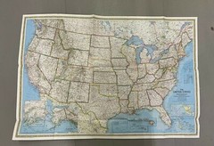 National Geographic Magazine, Folded Paper Map, United States, 1976