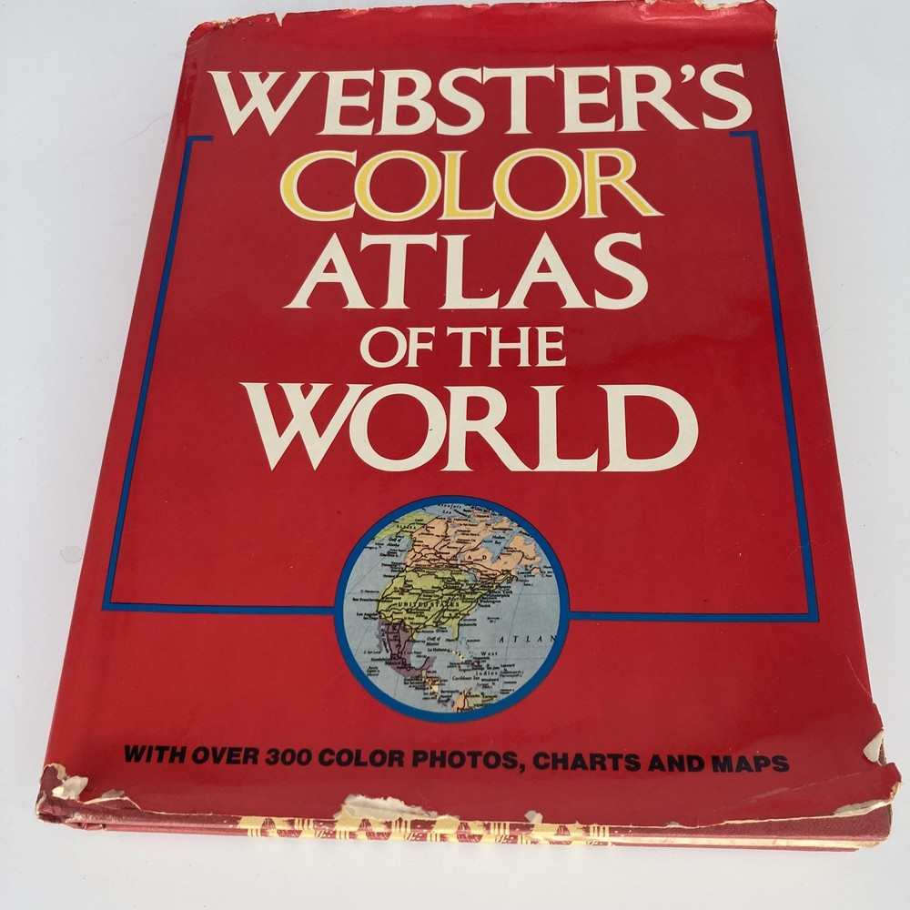 1977 Webster’s Color Atlas of the World 300+ Color Photos, Charts, and Maps