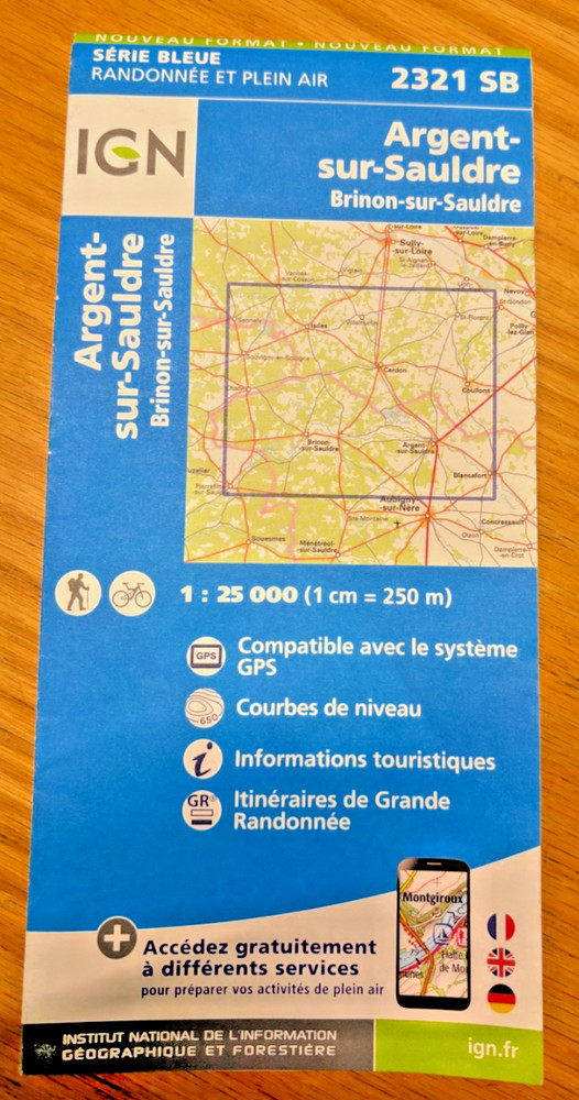 IGN 2321 SB Argent-sur-Sauldre Brinon-sur-Sauldre 1:25,000 Map