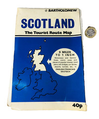 Route Map Scotland Bartholomew Tourist Collectable Vintage ra
